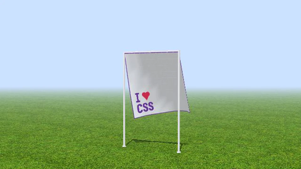 The Three.js cloth simulation rendered entirely with HTML and CSS using PolyCSS.